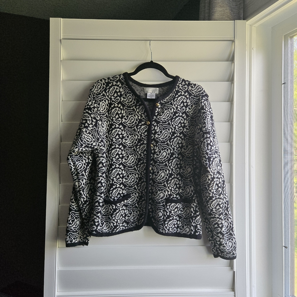 LAST CHANCE Eaton Black and White Patterned Blazer